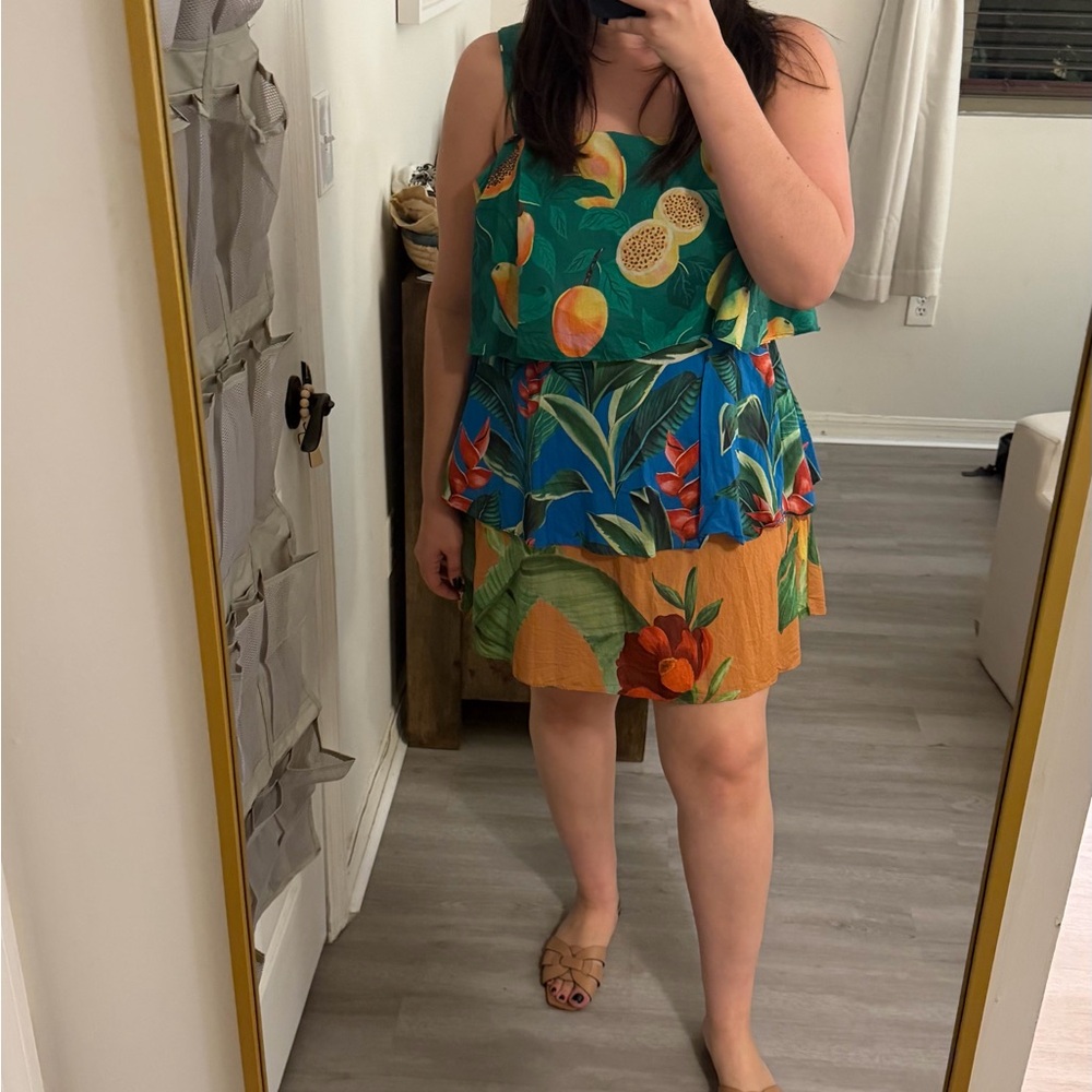 FARM Rio Tropical Print Layered Dress